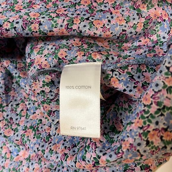 J Jill Spring Floral Button Up Purple Pink Size XL Cotton Long Sleeve Easter - Picture 5 of 9